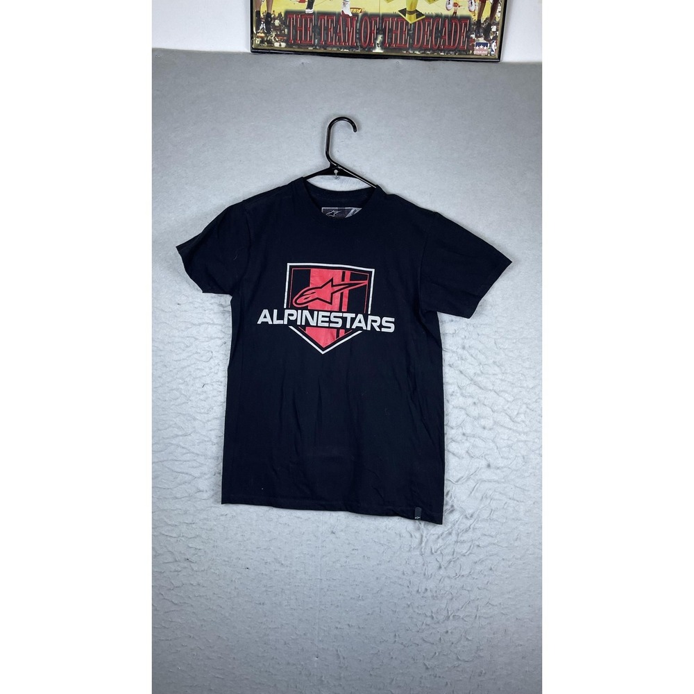 Alpinestars Shirt Mens Small Black Logo Graphic Tee T-Shirt Motocross Racing